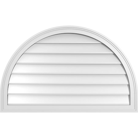 Ekena Millwork Round Top Surface Mount PVC Gable Vent w/ 2"W x 1-1/2"P Brickmould Frame, 38"W x 24"H GVPRT38X2402SN